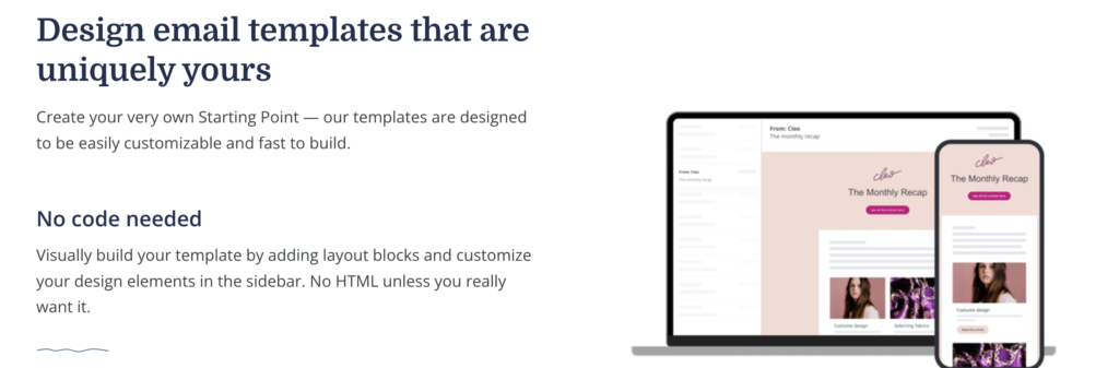 Convertkit vs Mailchimp: convertkit template design